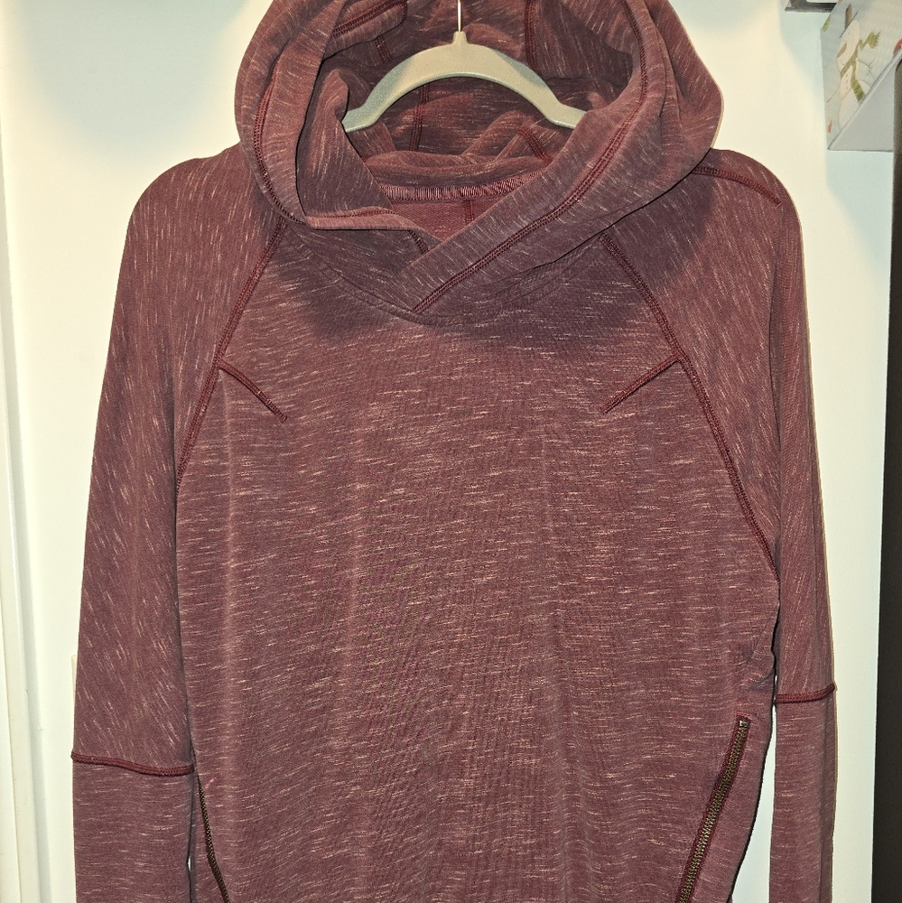 Lululemon Om & Roam Hoodie Pulliver Women's Sz 6 Heathered Maroon Excellent EUC